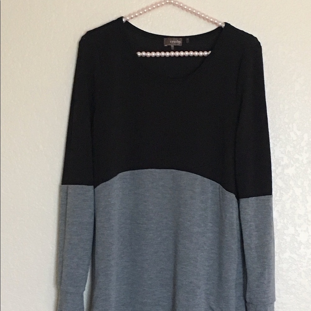 Grey/Black Color Block Shirt